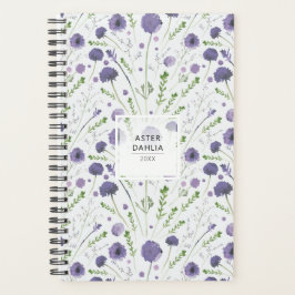 Planner Elegant Paarse Bloempatroon