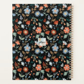 Planner Elegante Bloemen Zwart Sinaasappel Blauw B (Achterkant)