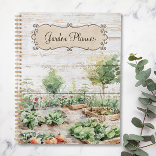 Planner en Dagboek voor Moestuin in Rustieke Houts