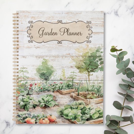 Planner en Dagboek voor Moestuin in Rustieke Houts
