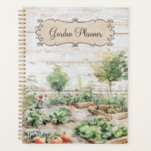 Planner en Dagboek voor Moestuin in Rustieke Houts (Voorkant)