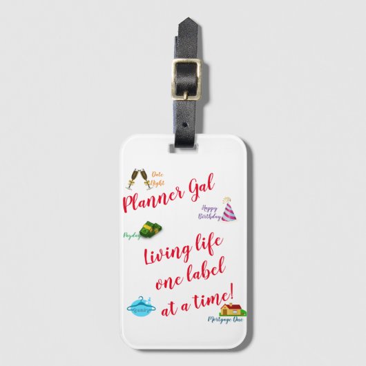 Planner Gal - Levensduur één label per keer! Bagagelabel (Voorkant (verticaal))