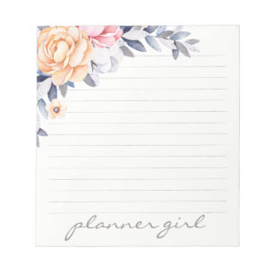 Planner Girl Floral Waterverf Notitieblok