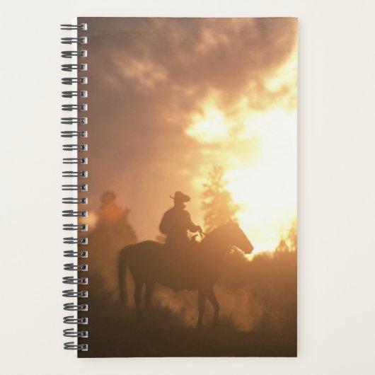 Planner Horse Photo Equine Sunset Cowboy (Voorkant)