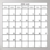 PLANNER KALENDER JUNI 2015 POSTER (Voorkant)