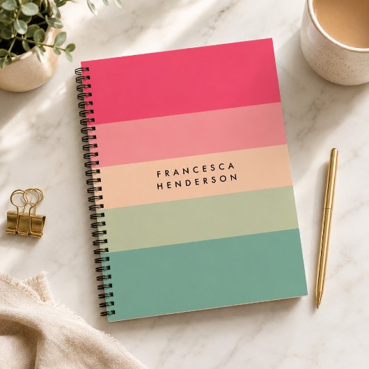 Planner | Kleurrijke Streep Gepersonaliseerde Orga