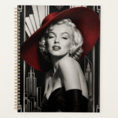 Planner Marilyn Monroe art deco zwart-wit met rode (Voorkant)