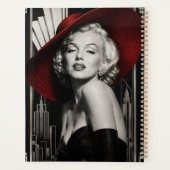 Planner Marilyn Monroe art deco zwart-wit met rode (Achterkant)