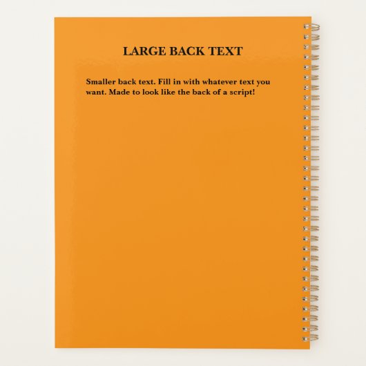 Planner met Action Edition Play Script-stijl (Achterkant)