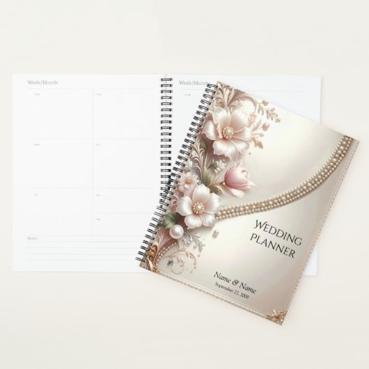 Planner met bloem- en parelversieringen (Display)