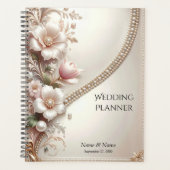 Planner met bloem- en parelversieringen (Voorkant)