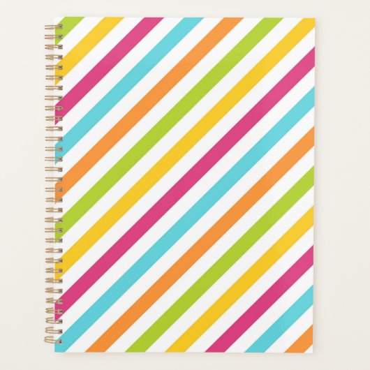 Planner met diagonale strepen in levendige kleuren (Voorkant)