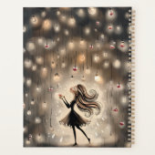 Planner met een cascade van gloeiende lichten (Achterkant)