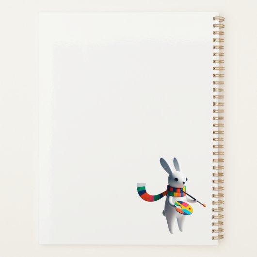Planner met een charmant wit konijn (Achterkant)