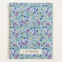 Planner met patroon van wilde bloemen