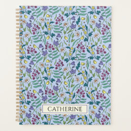 Planner met patroon van wilde bloemen
