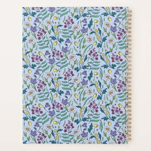 Planner met patroon van wilde bloemen (Achterkant)