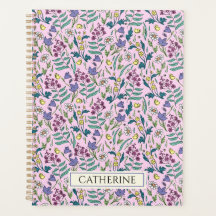Planner met patroon van wilde bloemen