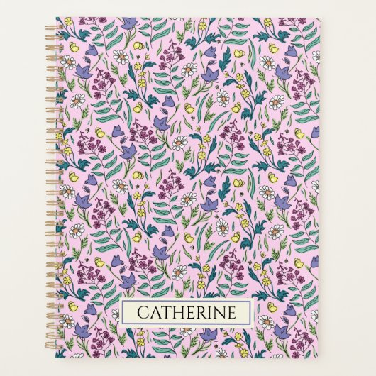 Planner met patroon van wilde bloemen (Voorkant)