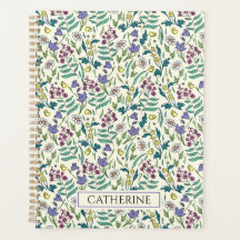 Planner met patroon van wilde bloemen