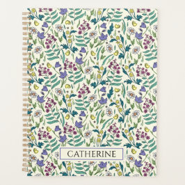 Planner met patroon van wilde bloemen