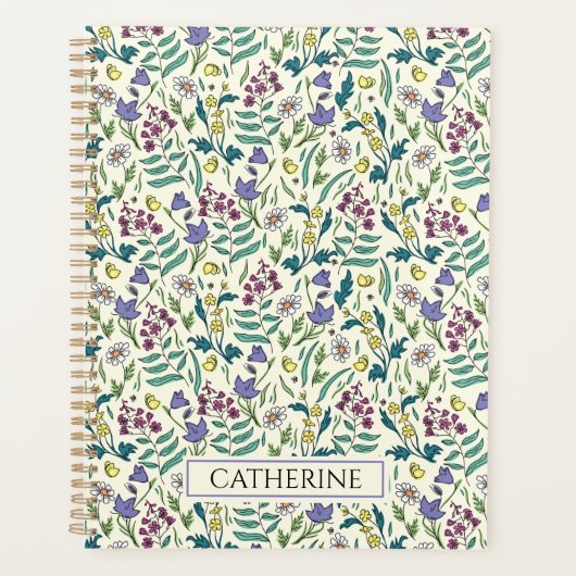 Planner met patroon van wilde bloemen (Voorkant)