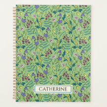 Planner met patroon van wilde bloemen
