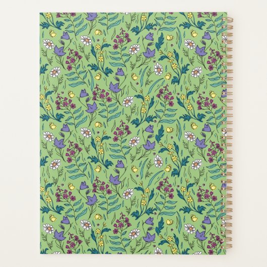 Planner met patroon van wilde bloemen (Achterkant)