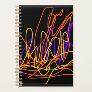 Planner met prachtige kleurrijke neon abstracte ku