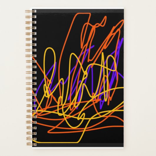 Planner met prachtige kleurrijke neon abstracte ku (Voorkant)