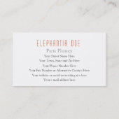 Planner met twee kanten visitekaartje (Achterkant)