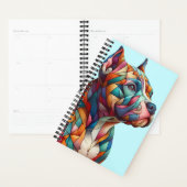 Planner met veelkleurige kubist Pitbull Terrier (Display)