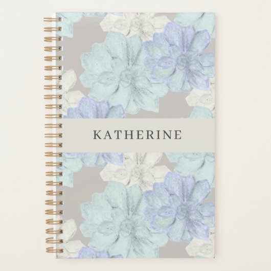 Planner met vetplanten kunstpatroon (Voorkant)
