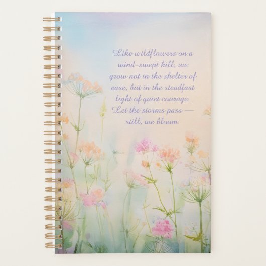 Planner met wilde bloemenweide botanische bloemen (Voorkant)