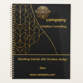 Planner met zwart & goud en aanpasbaar logo (Voorkant)