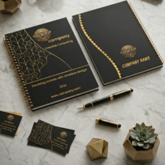 Planner met zwart & goud en aanpasbaar logo