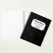 Planner met zwart-wit geruit aangepaste naam (Display)