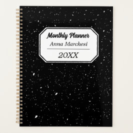 Planner met zwart-wit geruit aangepaste naam