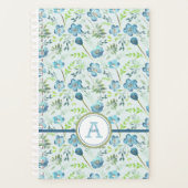 Planner Monogrammed Blauw Groen Bloemen (Voorkant)