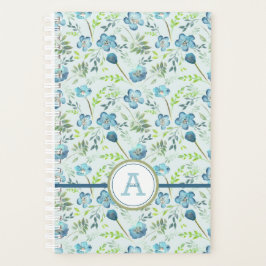 Planner Monogrammed Blauw Groen Bloemen