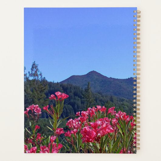 Planner Mt Tamalpais met roze bloemen (Achterkant)