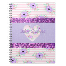 Planner notitieboek voor babyfeest paars & roze bl