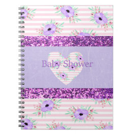 Planner notitieboek voor babyfeest paars & roze bl