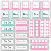 Planner stickers om te doen en te onthouden in roz (Voorkant)