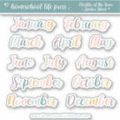 Planner Stickers Retro Rainbow Months of the Year (Voorkant)