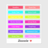 Planner Stickers voor studenten: studie en schema (Vel)