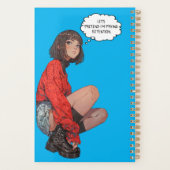Planner - Stijlvol anime meisje in rode trui (Achterkant)