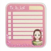 Planner Takenlijst Sticker met Cute Anime Meisje (Voorkant)