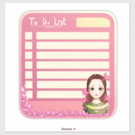 Planner Takenotities Sticker met Cute Anime Meisje
