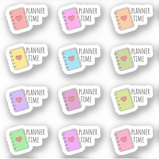 Planner Tijd Herinnering Stationair Notitieboek Pl Sticker (Voorkant)